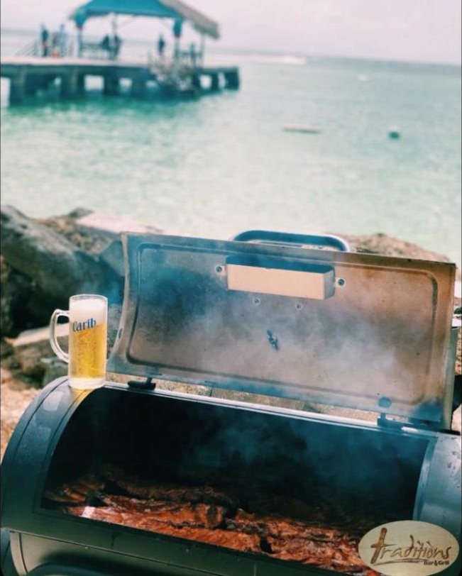 Ribs on the grill by the Pigeon Point jetty